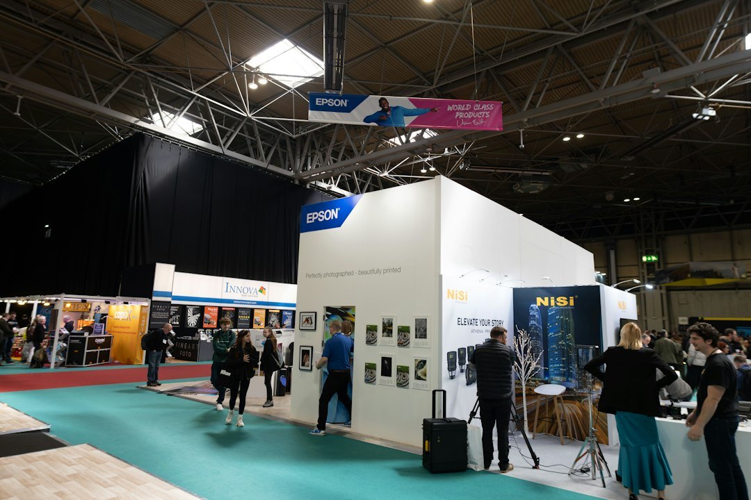 Business networking event floor with exhibitor booths